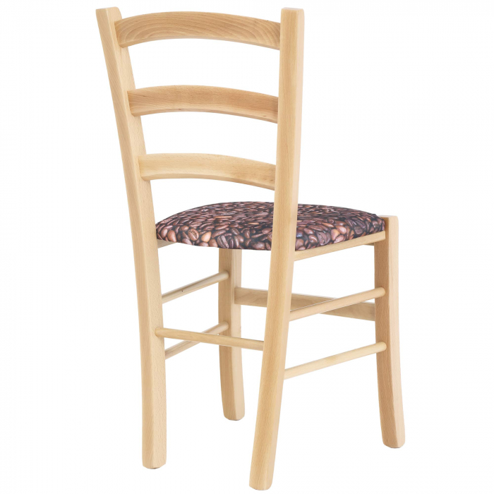 Scaun Paesana, cadru fag, material stofa print cafea [3]