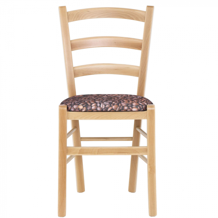Scaun Paesana, cadru fag, material stofa print cafea [4]