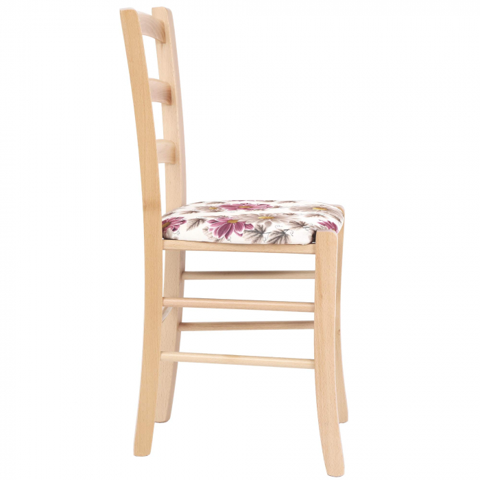 Scaun Paesana, cadru fag, material stofa print floral mov [2]