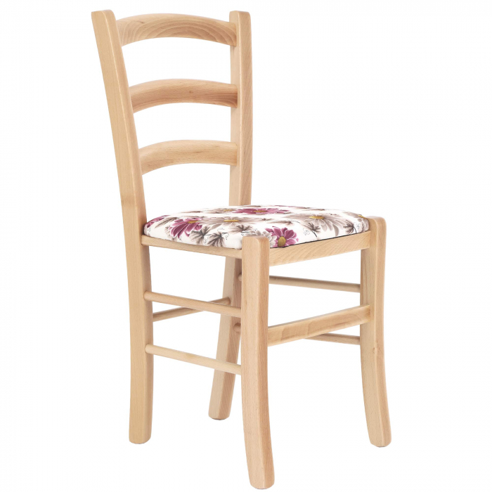 Scaun Paesana, cadru fag, material stofa print floral mov [1]