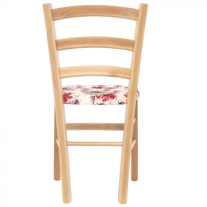 Scaun Paesana, cadru fag, material stofa print floral rosu [5]