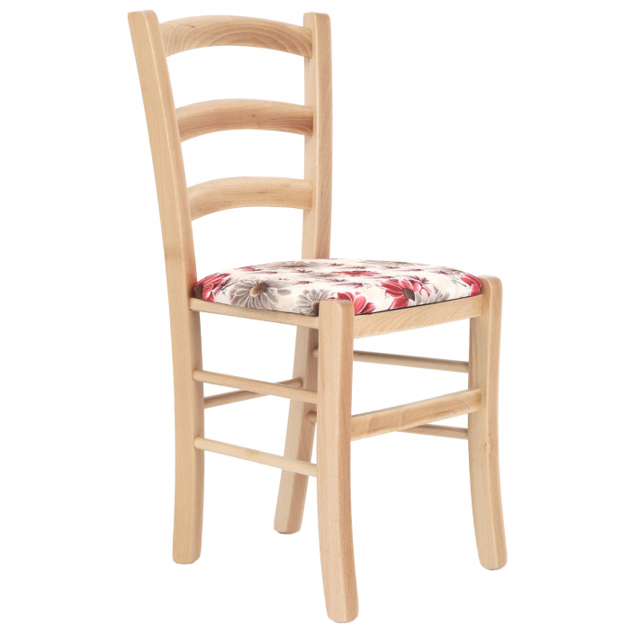 Scaun Paesana, cadru fag, material stofa print floral rosu [1]