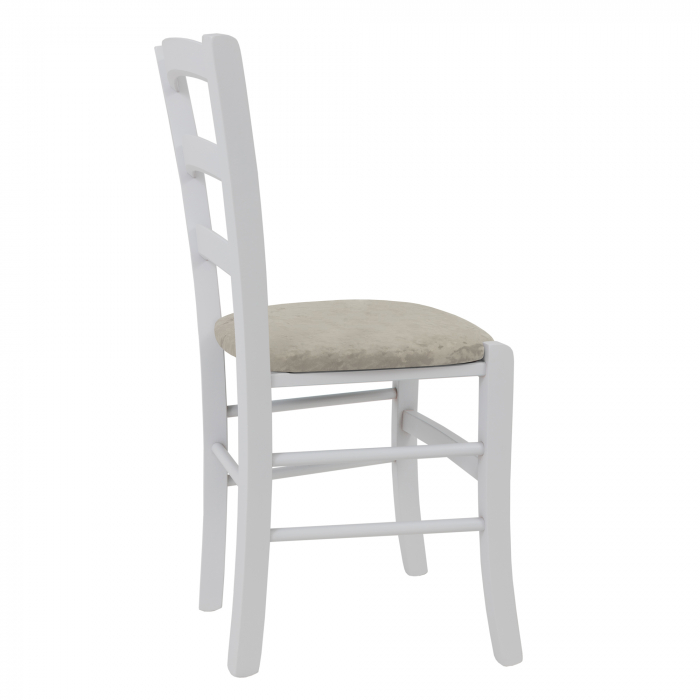 Scaun Paesana, cadru fag, culoare alb, material stofa E04 crem [3]