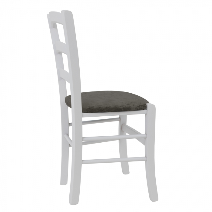 Scaun Paesana, cadru fag, culoare alb, material stofa E30 gri [3]