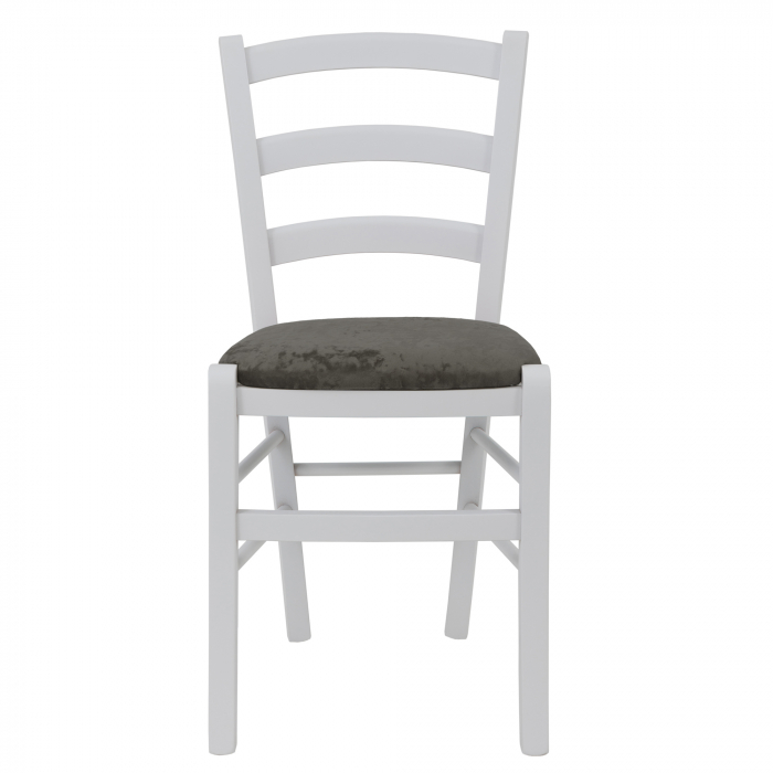 Scaun Paesana, cadru fag, culoare alb, material stofa E30 gri [2]