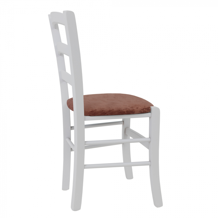 Scaun Paesana, cadru fag, culoare alb, material stofa E45 roz [3]