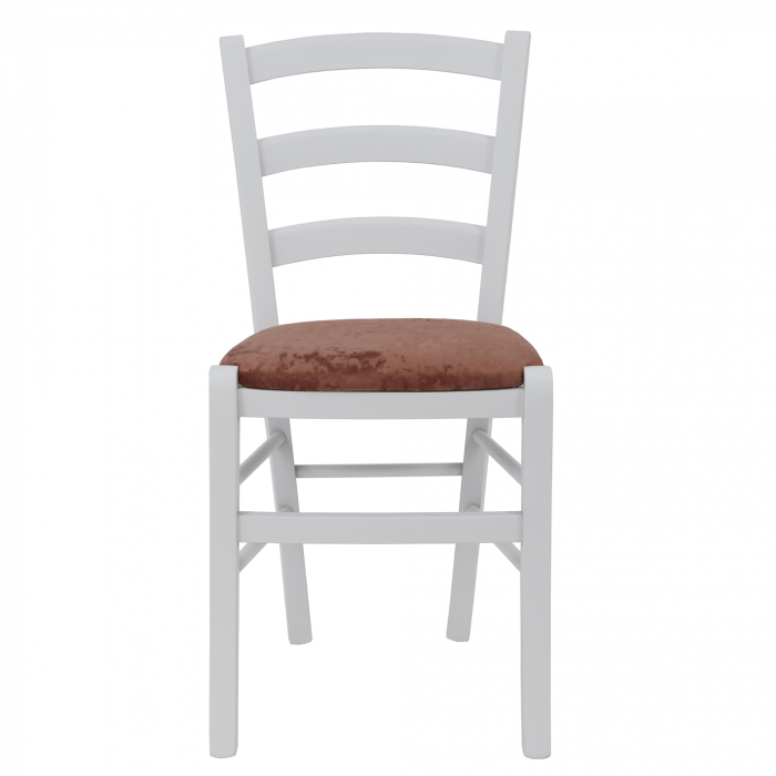 Scaun Paesana, cadru fag, culoare alb, material stofa E45 roz [2]