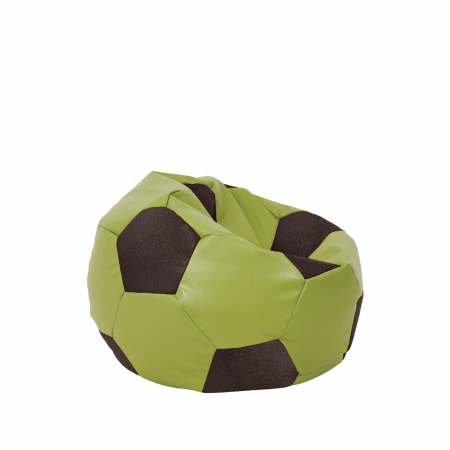 Baby Ball - fotoliu puf - imitatie piele verde/maro [1]