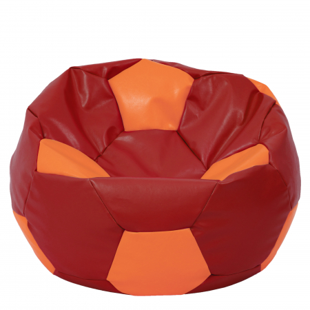 Fotolii Puf - Mega Ball - fotoliu puf - imitatie piele rosu/portocaliu