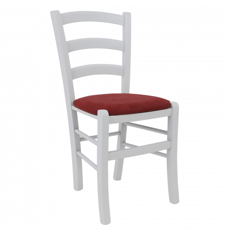 Scaune bucatarie - Scaun Paesana, cadru fag, culoare alb, material stofa K14 cranberry