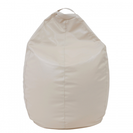 Mara - fotoliu puff - imitatie piele - crem
