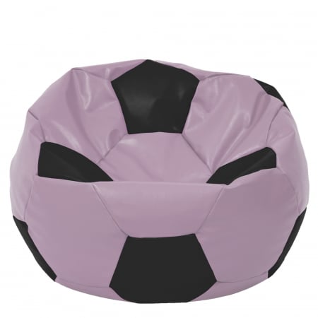 Fotolii Puf - Mega Ball - fotoliu puf - imitatie piele mov/negru