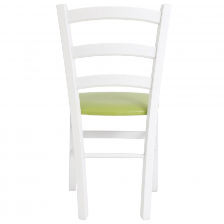 Scaun Paesana, cadru fag, culoare alb, material piele ecologica verde [3]