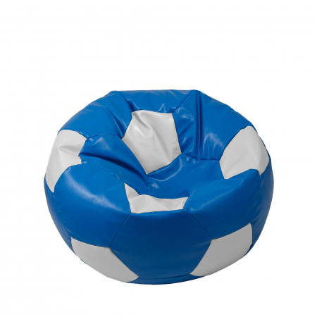 Fotolii Puf - Mondo Ball - fotoliu puf - imitatie piele - albastru/alb