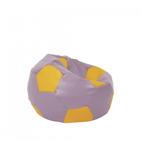Baby Ball - fotoliu puf - imitatie piele mov/galben [1]