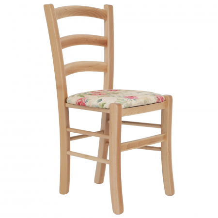 Scaune bucatarie - Scaun Paesana, cadru fag, material stofa print floral maro