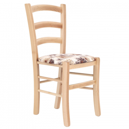 Scaune bucatarie - Scaun Paesana, cadru fag, material stofa print floral maro