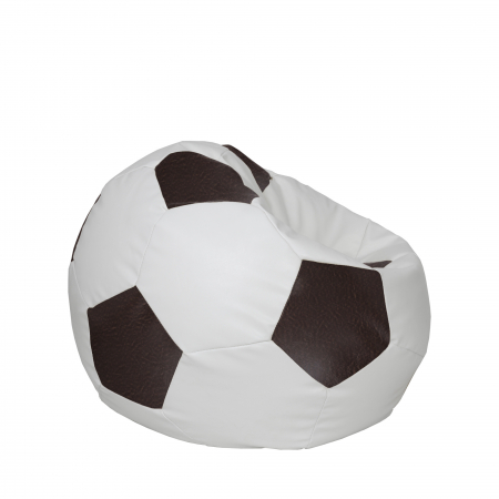 Mondo Ball - fotoliu puf - imitatie piele - alb/maro [1]