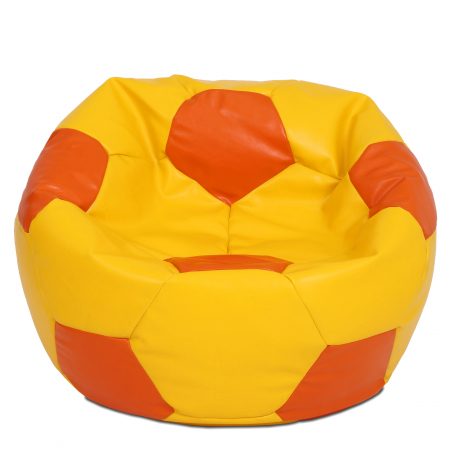 Fotolii Puf - Mega Ball - fotoliu puf - imitatie piele galben/portocaliu