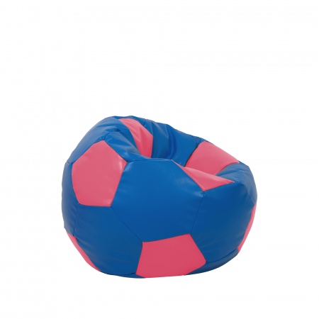 Baby Ball - fotoliu puf - imitatie piele albastru/roz [1]