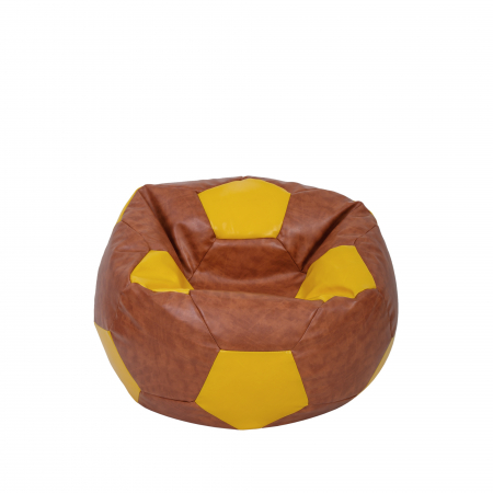 Magazin - Baby Ball - fotoliu puf - imitatie piele cognac/galben