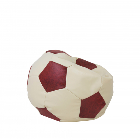 Baby Ball - fotoliu puf - imitatie piele crem/visiniu [1]