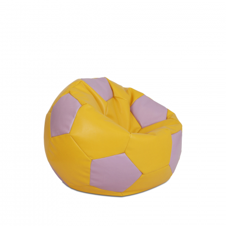 Baby Ball - fotoliu puf - imitatie piele galben/mov [1]