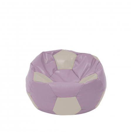 Fotolii Puf - Baby Ball - fotoliu puf - imitatie piele mov/crem