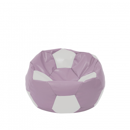 Fotolii Puf - Baby Ball - fotoliu puf - imitatie piele mov/alb