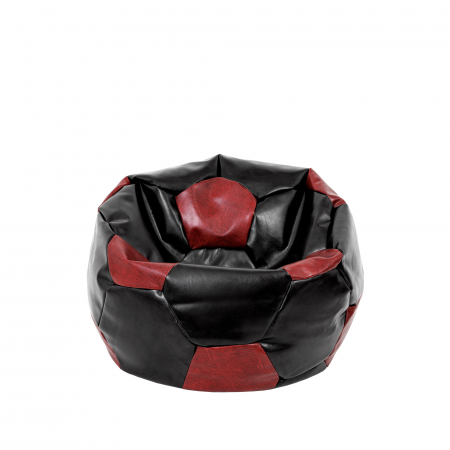 Fotolii Puf - Baby Ball - fotoliu puf - imitatie piele negru/visiniu