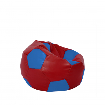 Baby Ball - fotoliu puf - imitatie piele rosu/albastru [1]