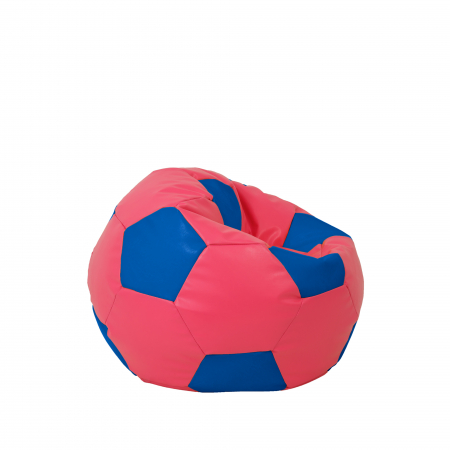 Baby Ball - fotoliu puf - imitatie piele roz/albastru [1]