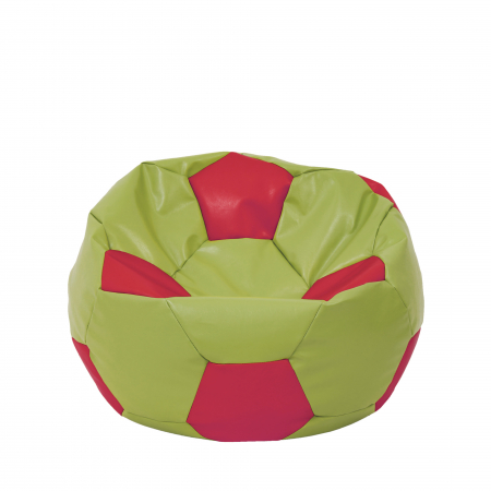 Fotolii Puf - Baby Ball - fotoliu puf - imitatie piele verde/rosu