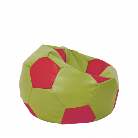 Baby Ball - fotoliu puf - imitatie piele verde/rosu [1]