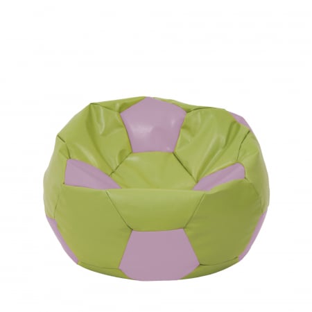 Fotolii Puf - Baby Ball - fotoliu puf - imitatie piele verde/mov