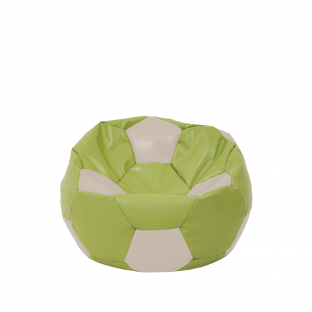 Fotolii Puf - Baby Ball - fotoliu puf - imitatie piele verde/crem