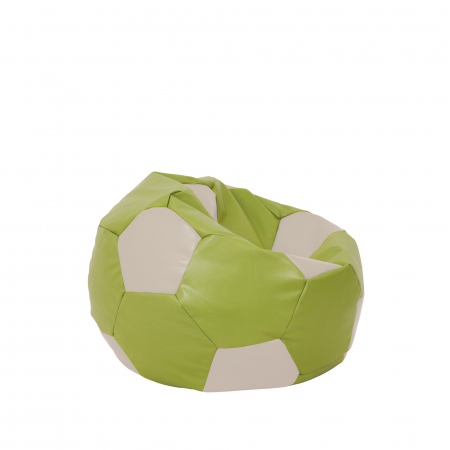 Baby Ball - fotoliu puf - imitatie piele verde/crem [1]