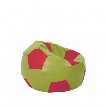 Baby Ball - fotoliu puf - imitatie piele verde/rosu [1]