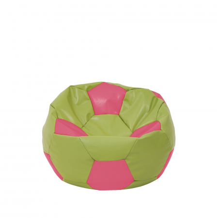 Magazin - Baby Ball - fotoliu puf - imitatie piele verde/roz