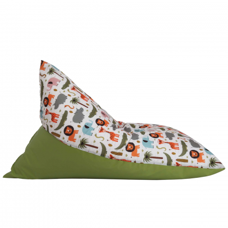 Bean bag Relax - Animale safari - Imitatie piele verde [2]