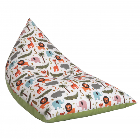 Fotolii Puf - Bean bag Relax - Animale safari - Imitatie piele verde
