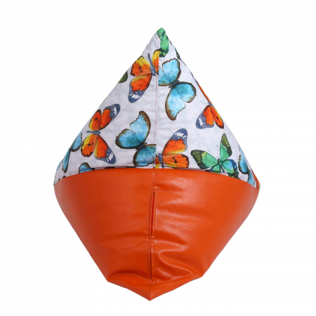 Bean bag Relax - Fluturi - Imitatie piele portocaliu [4]