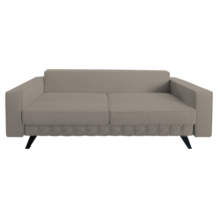 Canapea Alisson stofa p86 gri deschis, extensibila cu lada de depozitare si picioare metalice negre, 230x105x80 [2]