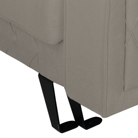 Canapea Alisson stofa p86 gri deschis, extensibila cu lada de depozitare si picioare metalice negre, 230x105x80 [6]