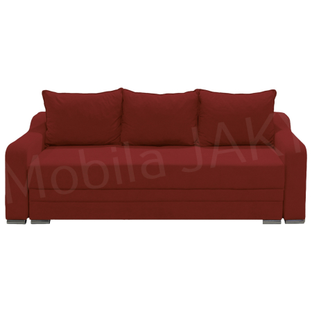Magazin - Canapea extensibila Gina, 3 locuri, rosu caramiziu, cu lada de depozitare, dimensiune 226x98x78 cm