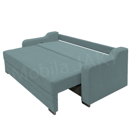 Canapea extensibila Gina, 3 locuri, albastru deschis, cu lada de depozitare, dimensiune 226x98x78 cm [5]