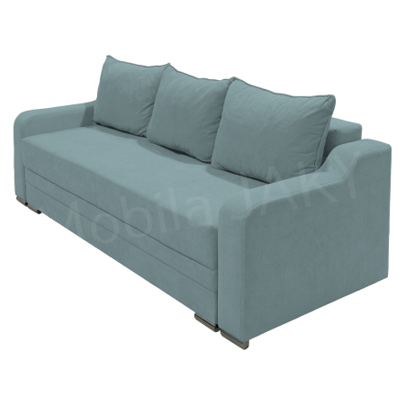 Canapea extensibila Gina, 3 locuri, albastru deschis, cu lada de depozitare, dimensiune 226x98x78 cm [1]