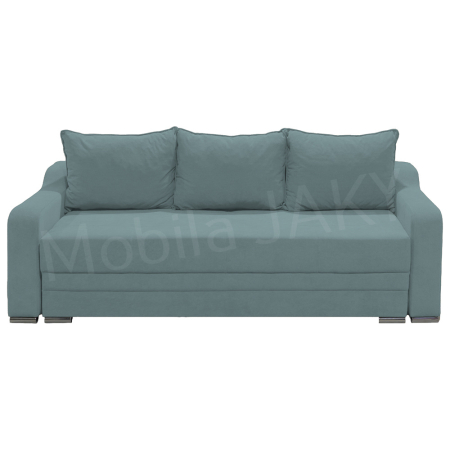 Magazin - Canapea extensibila Gina, 3 locuri, albastru deschis, cu lada de depozitare, dimensiune 226x98x78 cm