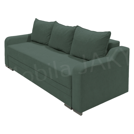 Canapea extensibila Gina, 3 locuri, verde, cu lada de depozitare, dimensiune 226x98x78 cm [1]