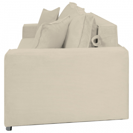 Canapea Lincoln catifea raiata, L03 crem, extensibila  cu lada de depozitare 230x100x82 [6]